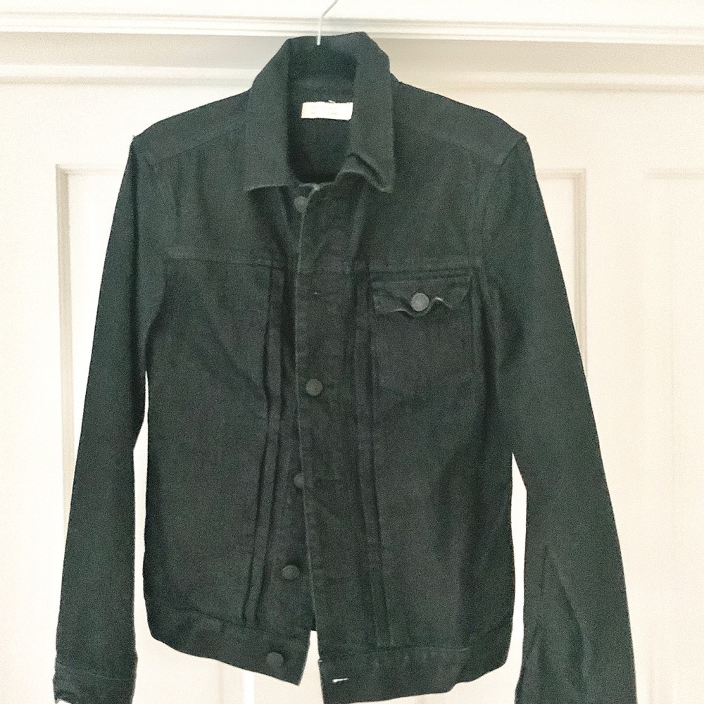 All Saints black blue denim Jean jacket XS